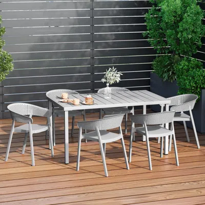Ashley Westin Furniture Cove Outdoor Dining Table And 6 Chairs In Gray