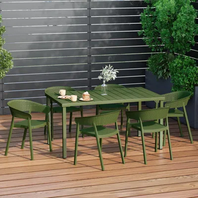 Ashley Westin Furniture Cove Outdoor Dining Table And 6 Chairs In Gray