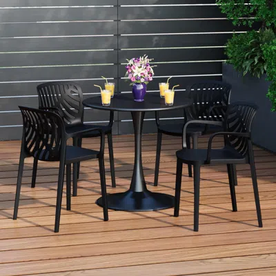 Ashley Westin Furniture Haven Solid Outdoor Dining Table And 4 Chairs In Black