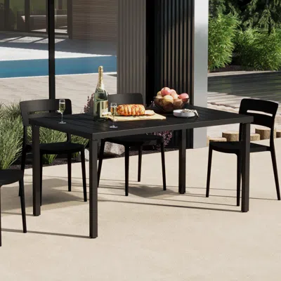 Ashley Westin Furniture Lucienne Rectangular Outdoor Dining Table In Black