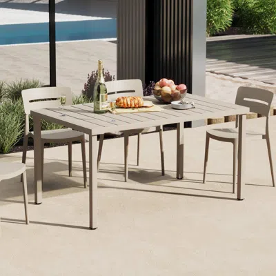 Ashley Westin Furniture Lucienne Rectangular Outdoor Dining Table In Gray