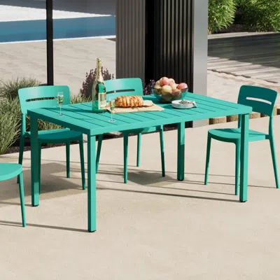 Ashley Westin Furniture Lucienne Rectangular Outdoor Dining Table In Green