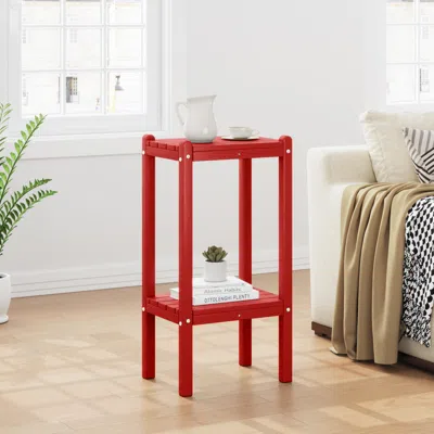 Ashley Westin Furniture Otto Outdoor Two Shelf Side Table In Red
