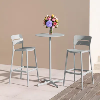 Ashley Westin Furniture Seraphine Outdoor Bar Stool (set Of 2) In Gray