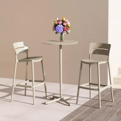 Ashley Westin Furniture Seraphine Outdoor Bar Stool (set Of 2) In Gray