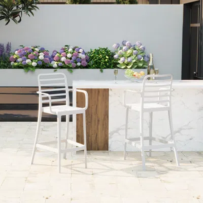 Ashley Westin Furniture Solene Outdoor Bar Stool (set Of 2) In White
