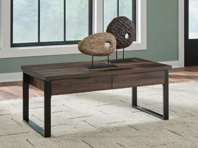 Ashley Wickman Falls Coffee Table In Brown