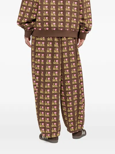 Ashley Williams All-over Print Track Pants In Brown