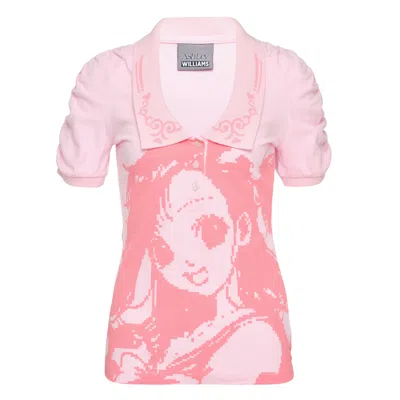 Ashley Williams Amelia Manga-intarsia Polo Shirt In Multi