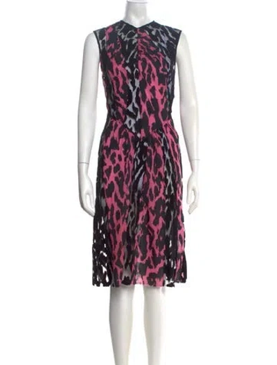 Pre-owned Ashley Williams Animal Print Knee-length Dress In Black