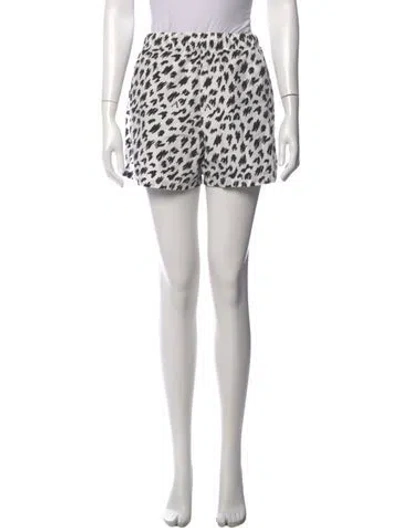 Pre-owned Ashley Williams Animal Print Mini Shorts In Black