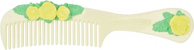 Ashley Williams Beige Flower Comb Hair Clip In Cream