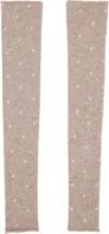 Ashley Williams Beige Knit Arm Warmers In Pink