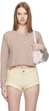 Ashley Williams Beige Molly Knit Sweater In Brown