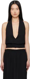 Ashley Williams Black Halter Neck Top In Black