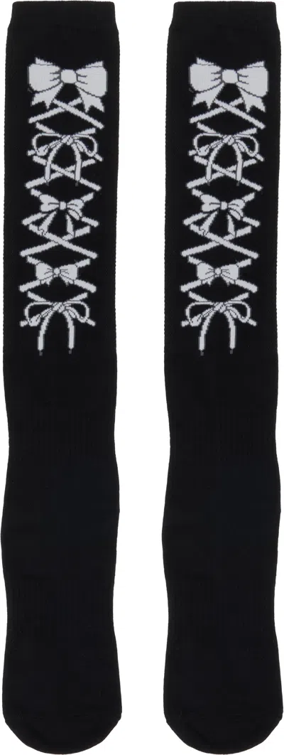 Ashley Williams Black Lace Knee Socks