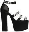 Ashley Williams Black Studded Iris Heels In Black