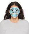ASHLEY WILLIAMS BLUE & OFF-WHITE CHECK FACE MASK
