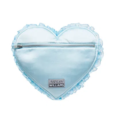 Ashley Williams Ruffled-detail Clutch Bag In Blue