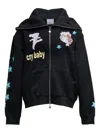 Ashley Williams Butterfly Zip Hoodie In Black