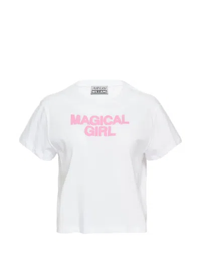Ashley Williams Cropped Slogan-print T-shirt In White