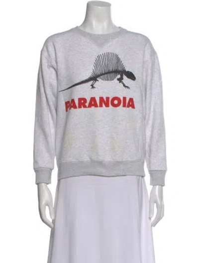 Pre-owned Ashley Williams Graphic Print Crew Neck Sweatshirt In Gray