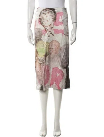 Pre-owned Ashley Williams Graphic Print Midi Length Skirt In Multicolor