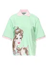 Ashley Williams Graphic-print Polo Shirt In Green