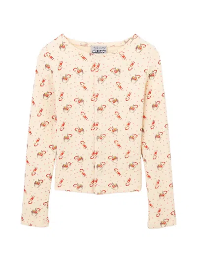 Ashley Williams Graphic-print Cardigan In Neutral
