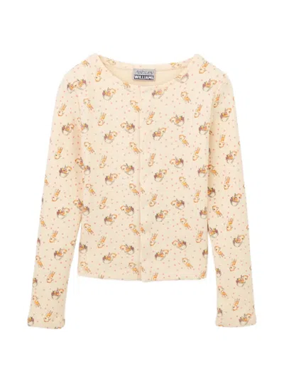 Ashley Williams Graphic-print Cardigan In Neutral