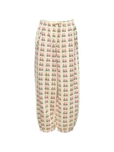 Ashley Williams Graphic-print Drawstring Track Pants In Neutral