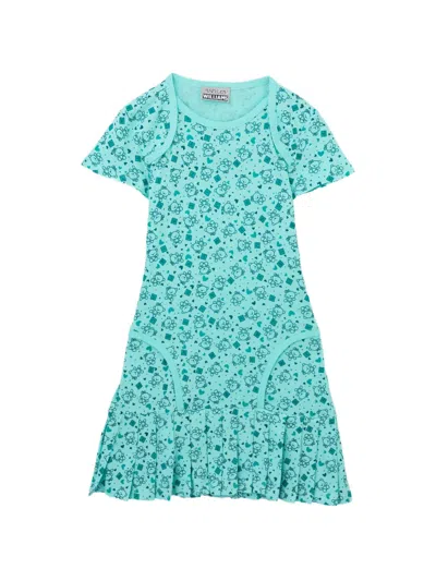 Ashley Williams Graphic-print Dress In Blue