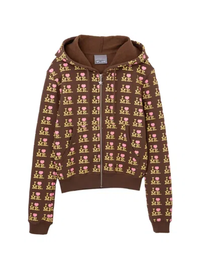 Ashley Williams Graphic-print Hoodie In Brown