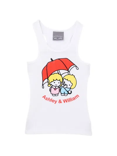 Ashley Williams Graphic-print Vest Top In White
