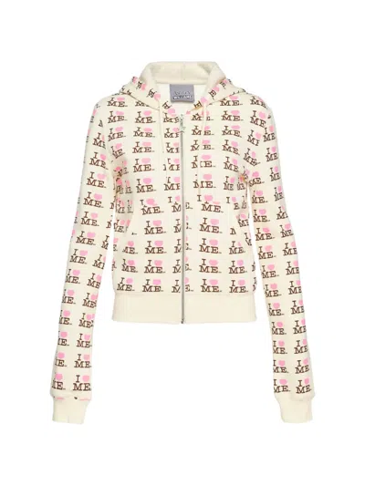 Ashley Williams Graphic-print Zip-up Hoodie In Neutral