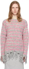 ASHLEY WILLIAMS GRAY & PINK REAPER SWEATER
