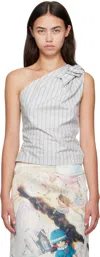 Ashley Williams Gray Bow Top In Gray