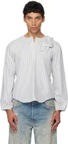 Ashley Williams Green Stripe Bow Shirt In Multi