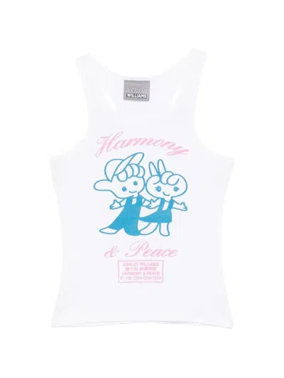 Ashley Williams Harmony & Peace Vest In White