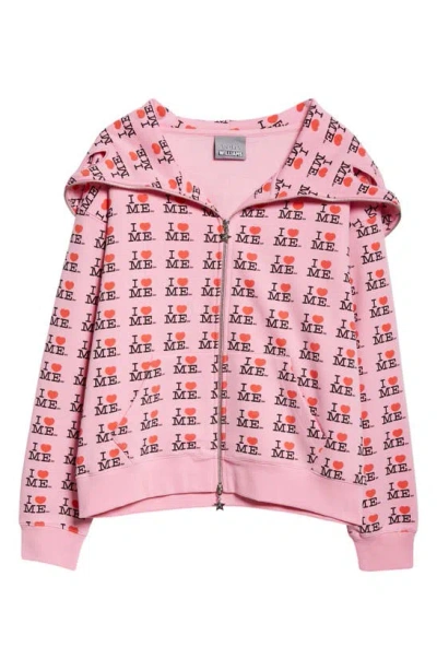 Ashley Williams I Heart Me Butterfly Cotton Blend Hoodie In Pink