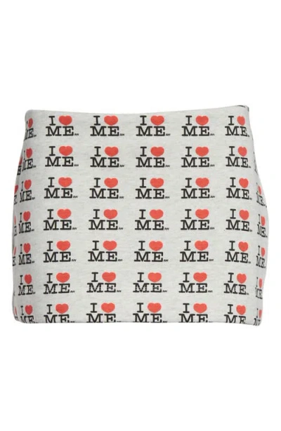 Ashley Williams I Heart Me Fleece Miniskirt In Grey