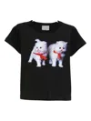 Ashley Williams Two Kittens Graphic Baby Tee In Black