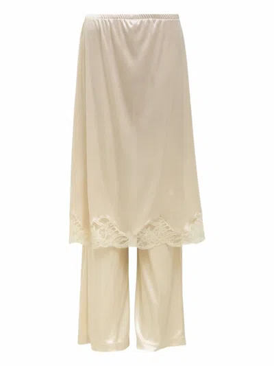 Ashley Williams Lace- Detailed Trousers In Neutral