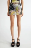 Ashley Williams Multicolored Manga Suffer Miniskirt In Ecru
