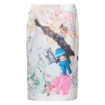Ashley Williams Treasures Print Pencil Skirt In Multi