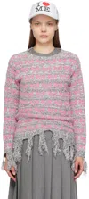 ASHLEY WILLIAMS MULTICOLOR FRAYED SWEATER
