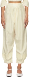 Ashley Williams Off-white Sleepy Trousers In Ecru