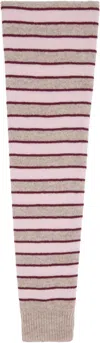 Ashley Williams Pink & Beige Knitted Scarf