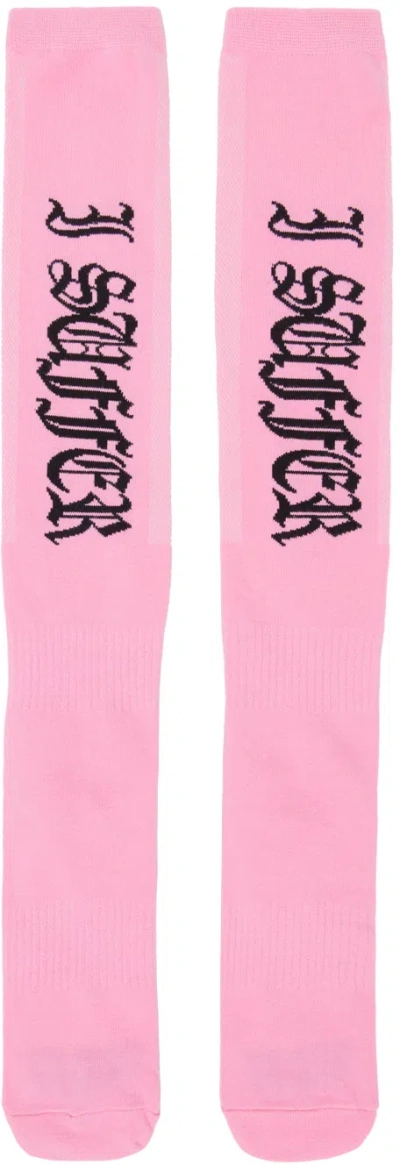 Ashley Williams Pink 'suffer' Socks