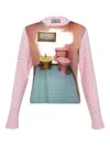 Ashley Williams Polka-dot Long-sleeve T-shirt In Multi